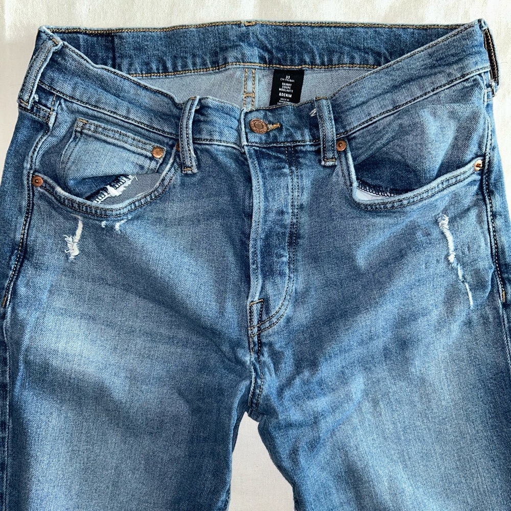 H&M Men’s Ripped Light Wash Skinny Fit Jeans